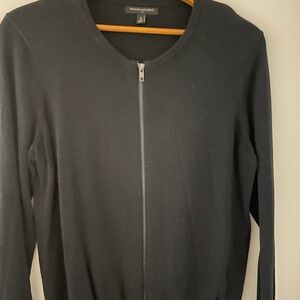 Black, sweater zip up bomber jacket